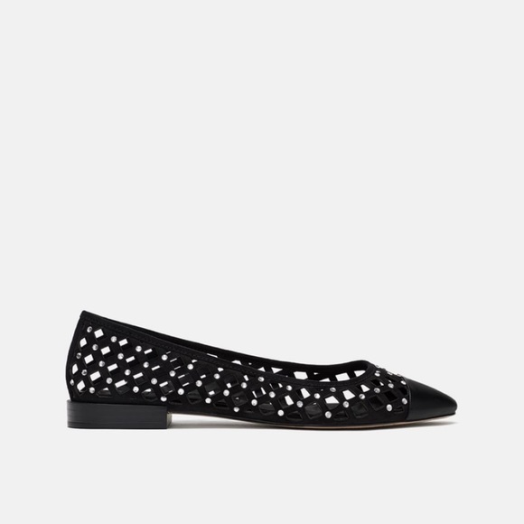 NWT Zara Woven Ballet Flats with Sparkly Detail ✨ - Picture 4 of 6